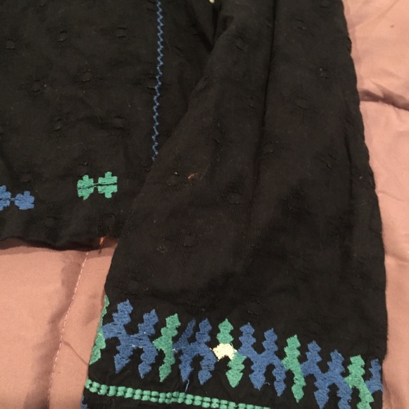 Free People Black and Blue Embroidered Hoodie - Picture 6 of 6